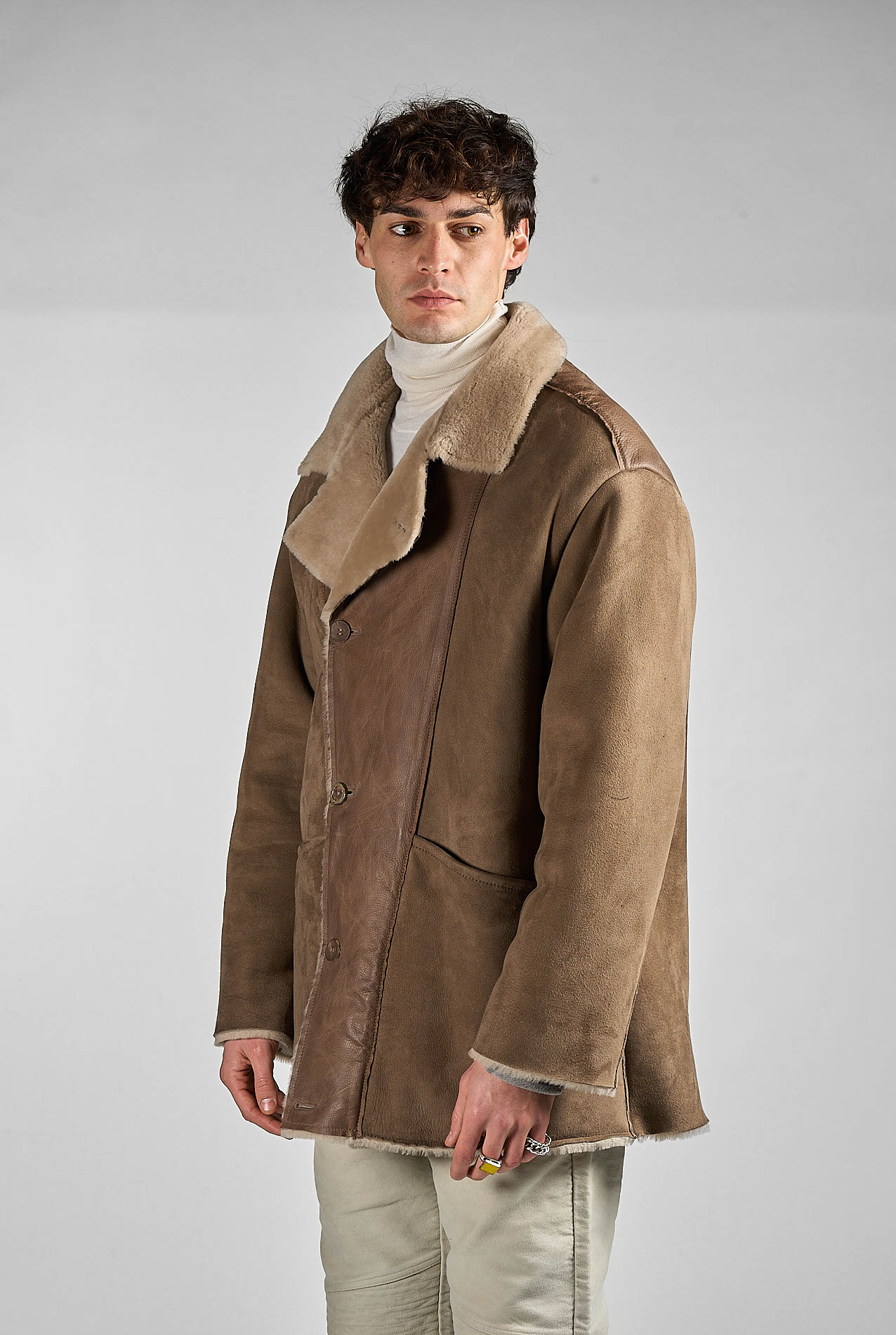DANIELE BASTA LEATHER AND SILVER JACKET